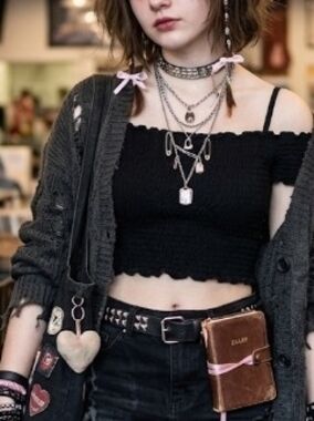 Zara Black Smocked Off The Shoulder Crop Top (Sz S) Grunge Noir Fairy Coquette